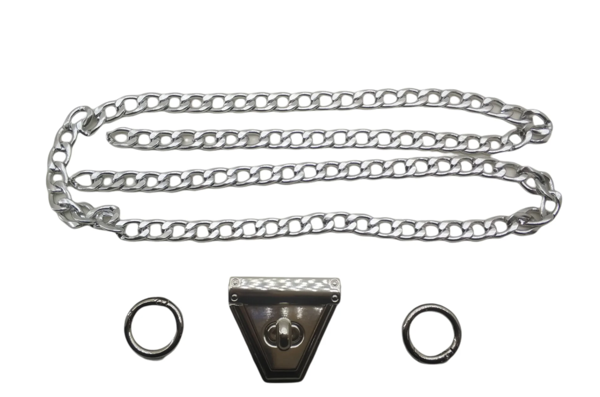 zincir(1mt)yaylı halka(2cm)kilit(gümüş)
